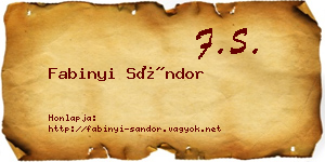 Fabinyi Sándor névjegykártya